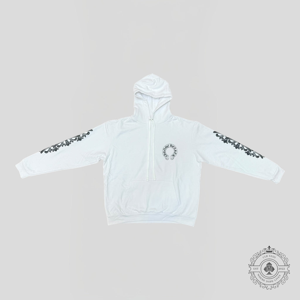 Chrome Hearts Horseshoe Logo Hoodie in White