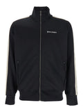 Palm Angels Men Men's Black 'Classic Logo' Sweatshirt With Printed Logo On Front In Tech Fabric