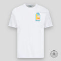 Casablanca Gradient Arch Logo Tee in White & Teal