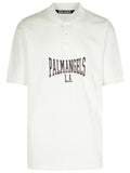 Palm Angels 'College' White Cotton Polo Shirt Men