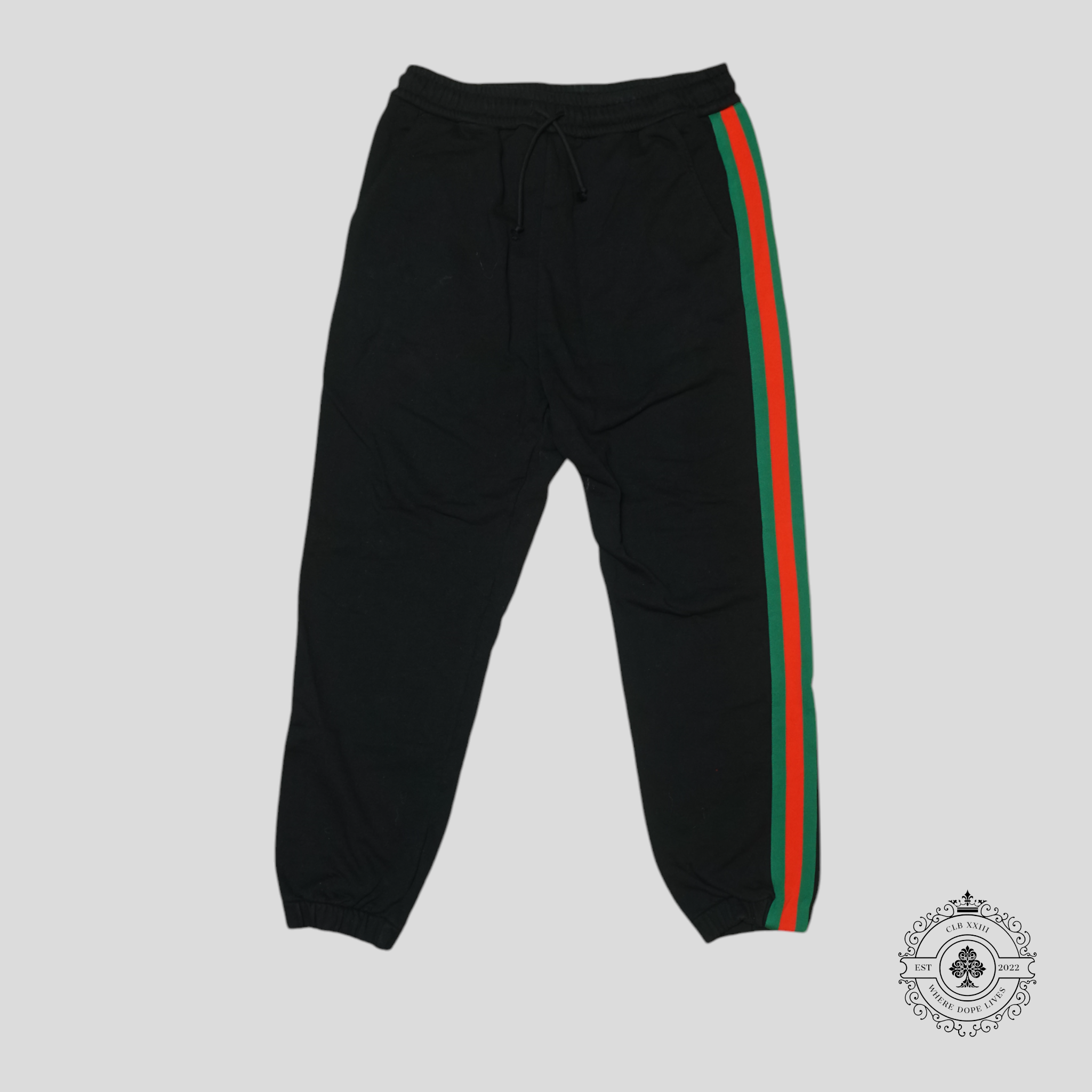 Gucci X The North Face Webbing Trimmed Sweatpants in Black