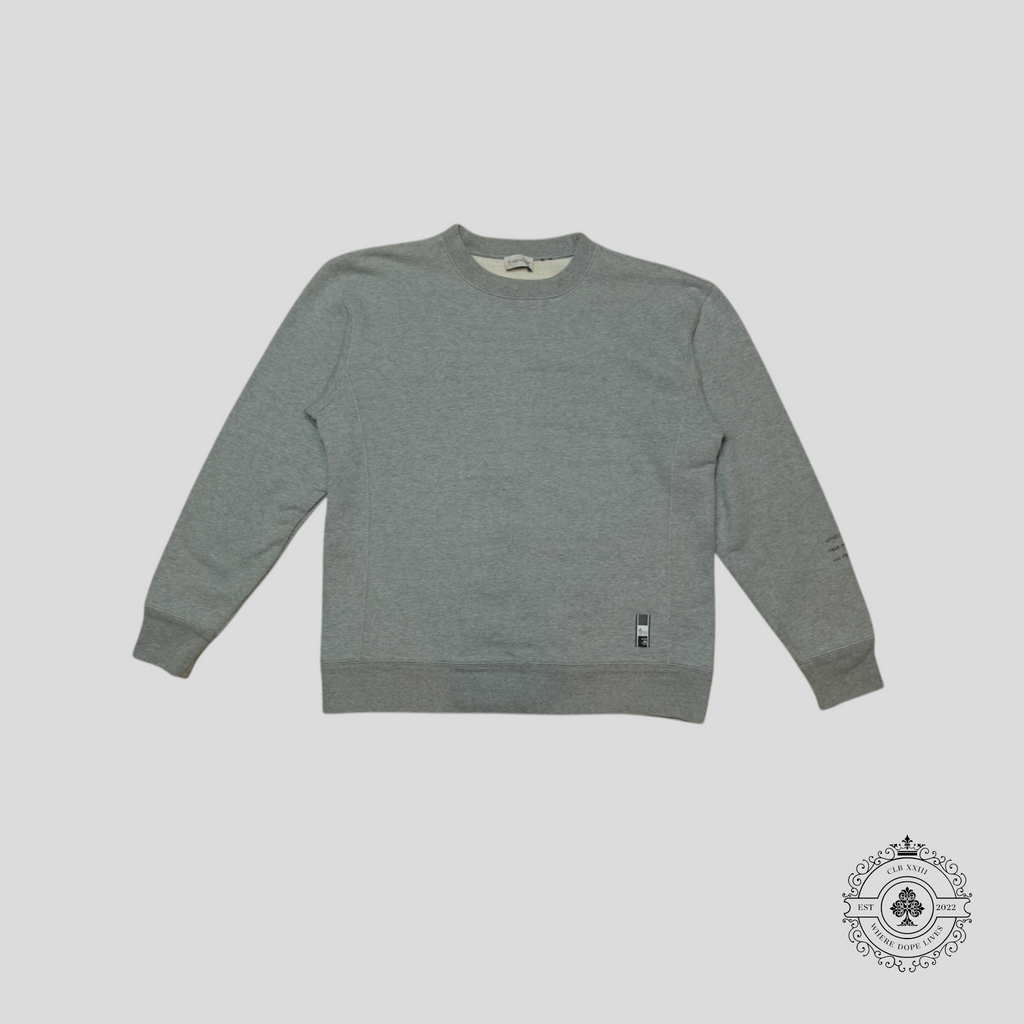 Moncler Genius 7 Moncler Fragment Logo-Embroidered Mélange Loopback Cotton Jersey Sweatshirt in Gray