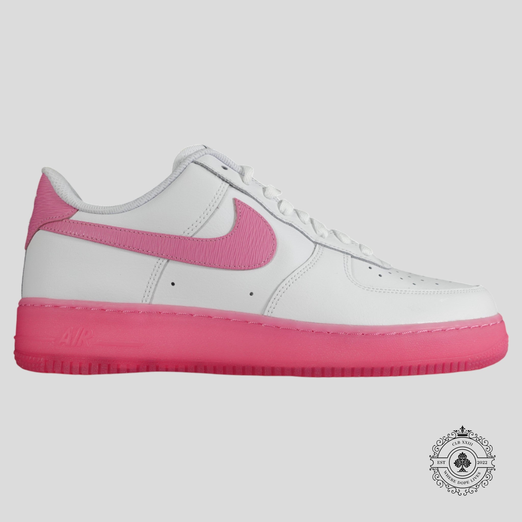 Nike Air Force 1 Low By You in White/Pink