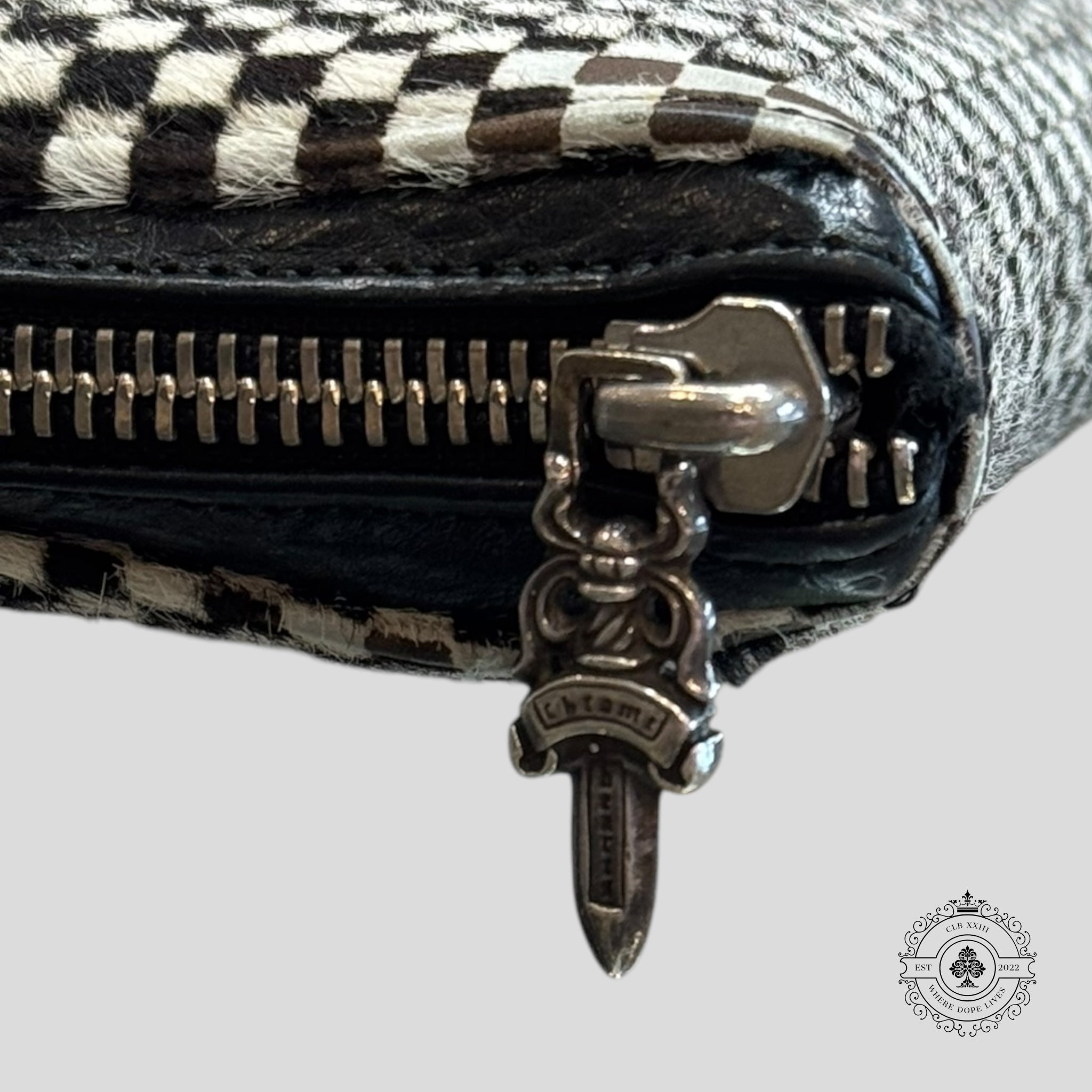 Chrome Hearts Checkered Zip Up Wallet