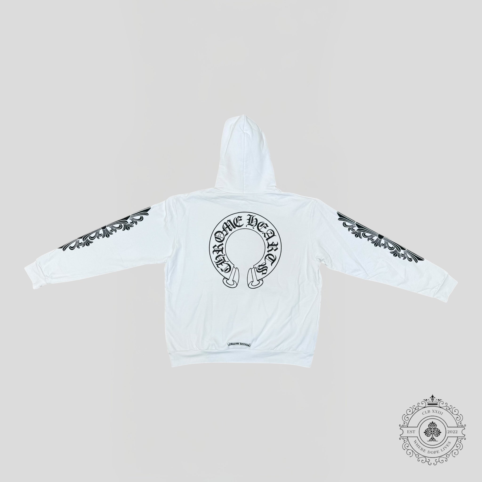 Chrome Hearts Horseshoe Logo Hoodie in White