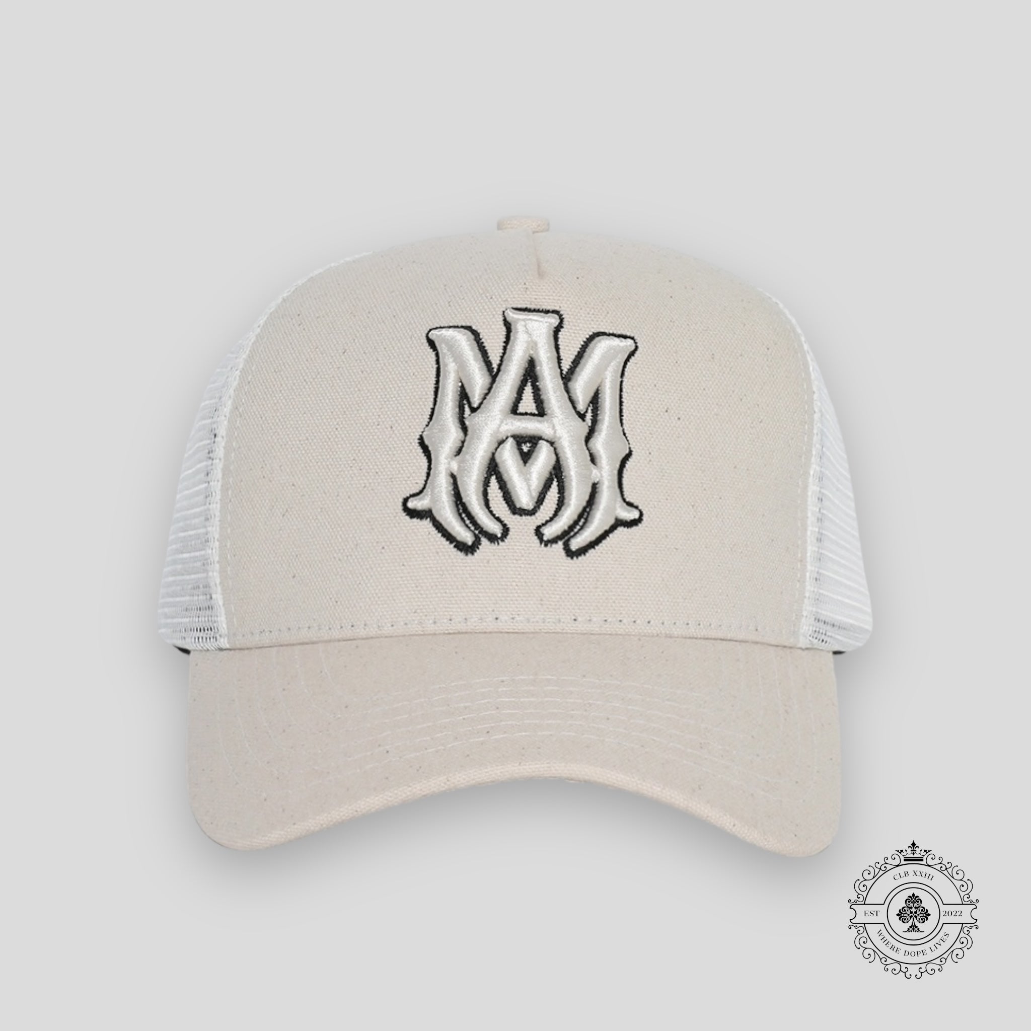 Amiri MA Trucker Hat in Natural