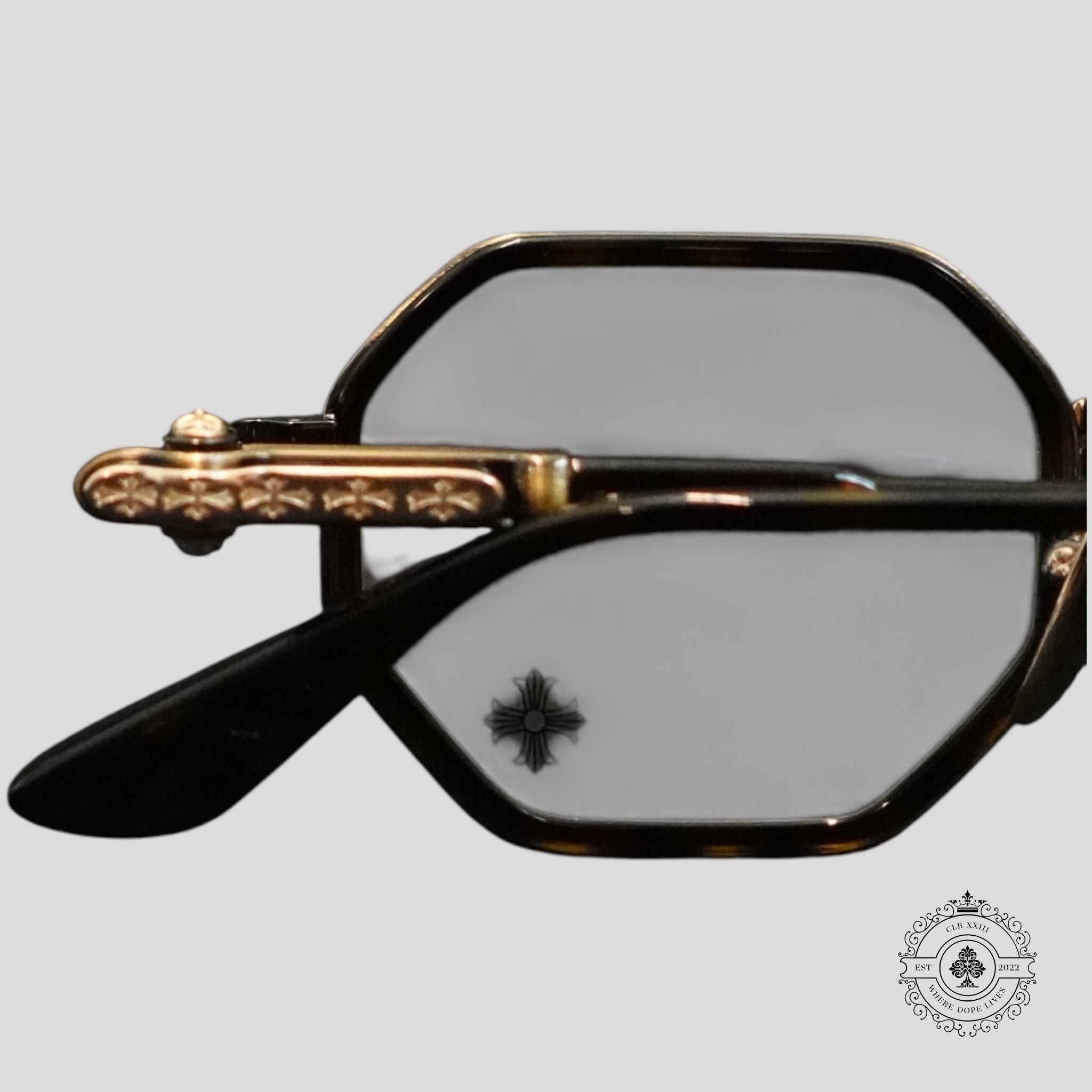 Chrome Hearts Tatters Glasses in Tortoise Shell/Gold