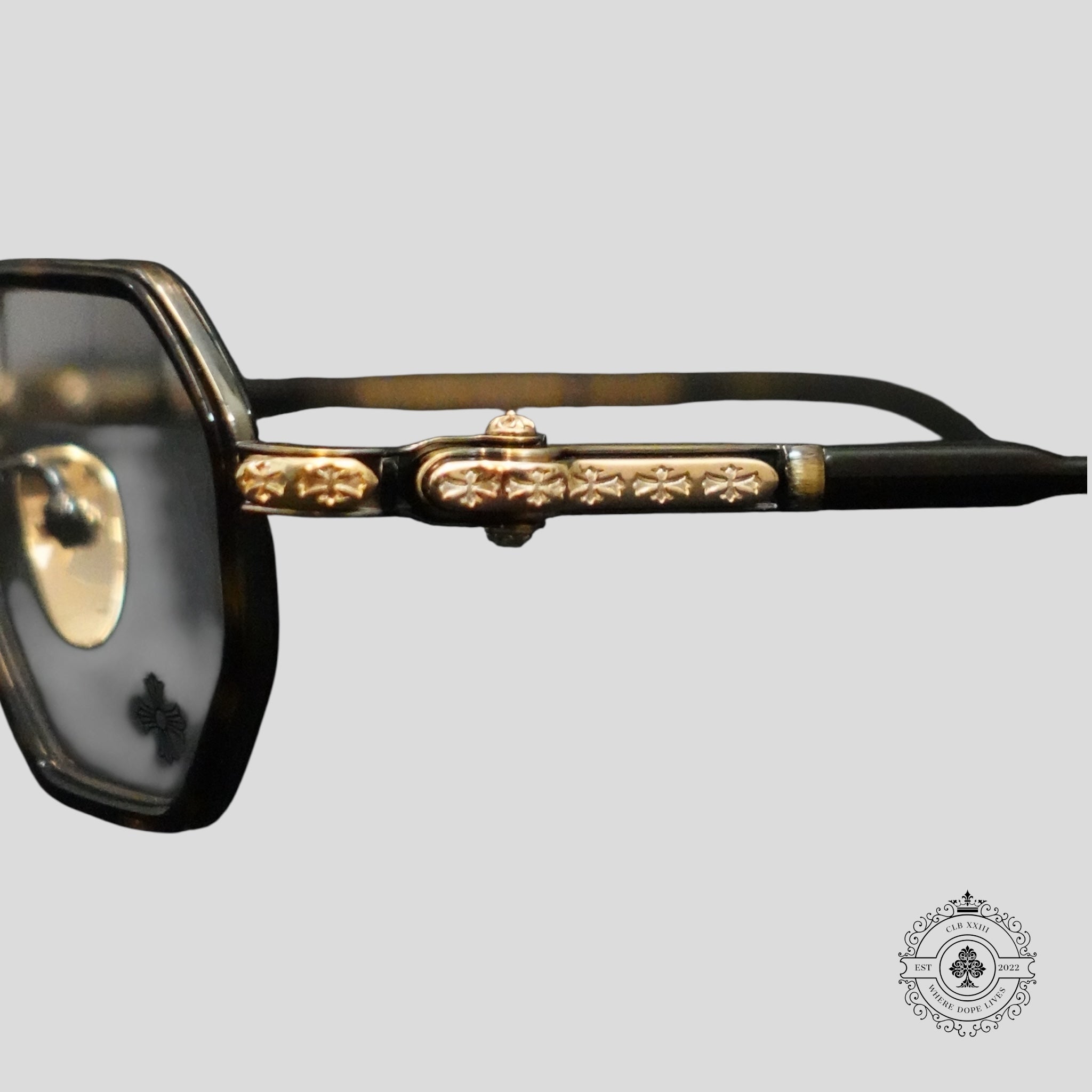 Chrome Hearts Tatters Glasses in Tortoise Shell/Gold