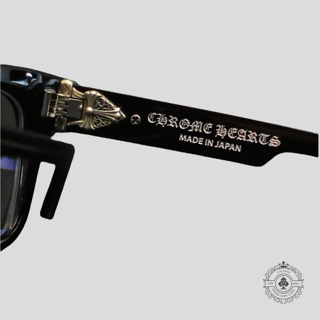 Chrome Hearts Box Officer Glasses in Black/Silver