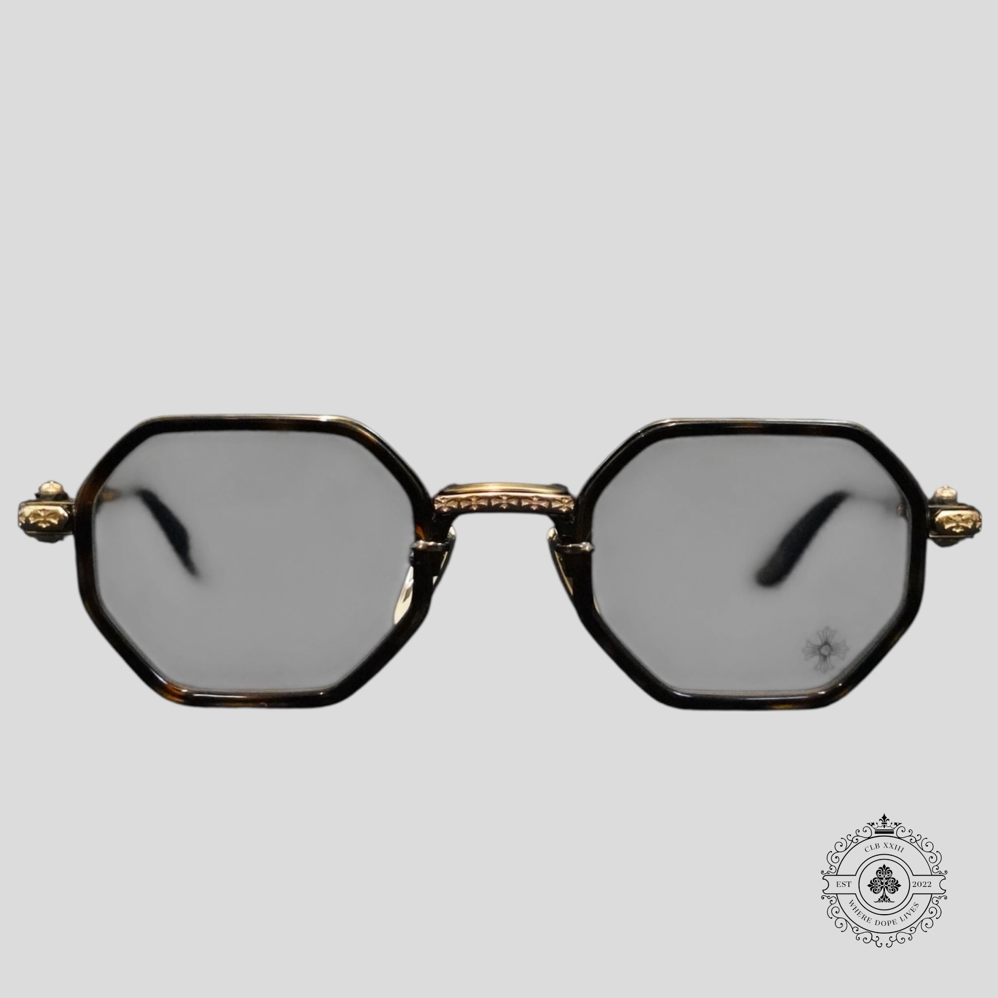 Chrome Hearts Tatters Glasses in Tortoise Shell/Gold