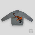 LOUIS VUITTON TIGER INTARSIA PULLOVER SWEATER - GREY