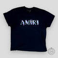 Amiri Floral Logo Tee in Black
